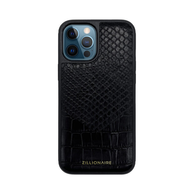 ZILLIONAIRE iPhone 12/12 Pro (6,1”) Croco nahkainen suojakuori – Musta hinta ja tiedot | Puhelimen kuoret ja kotelot | hobbyhall.fi