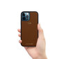 ZILLIONAIRE iPhone 12/12 Pro (6,1”) Pebbled nahkainen suojakuori – Ruskea hinta ja tiedot | Puhelimen kuoret ja kotelot | hobbyhall.fi