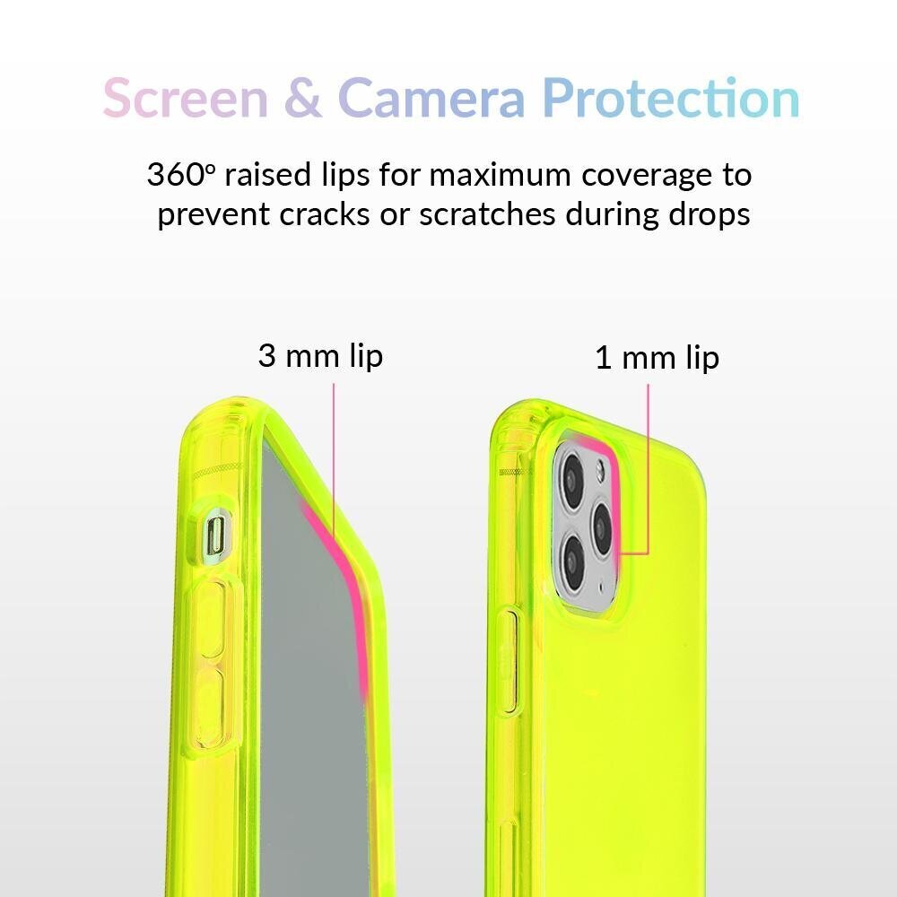 iPhone 12/12 Pro (6,1″) Neon suojakuori – Keltainen hinta ja tiedot | Puhelimen kuoret ja kotelot | hobbyhall.fi
