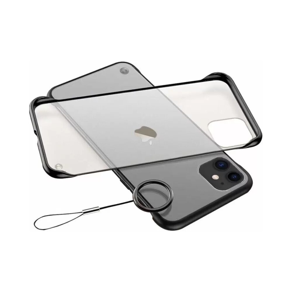 iPhone 12 (6,1″) kehyksetön läpinäkyvä kotelo – Musta hinta ja tiedot | Puhelimen kuoret ja kotelot | hobbyhall.fi