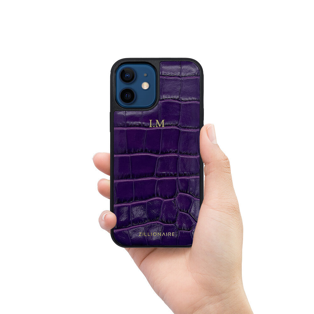 ZILLIONAIRE iPhone 12 Mini (5,4”) Croco nahkainen suojakuori – Violetti hinta ja tiedot | Puhelimen kuoret ja kotelot | hobbyhall.fi