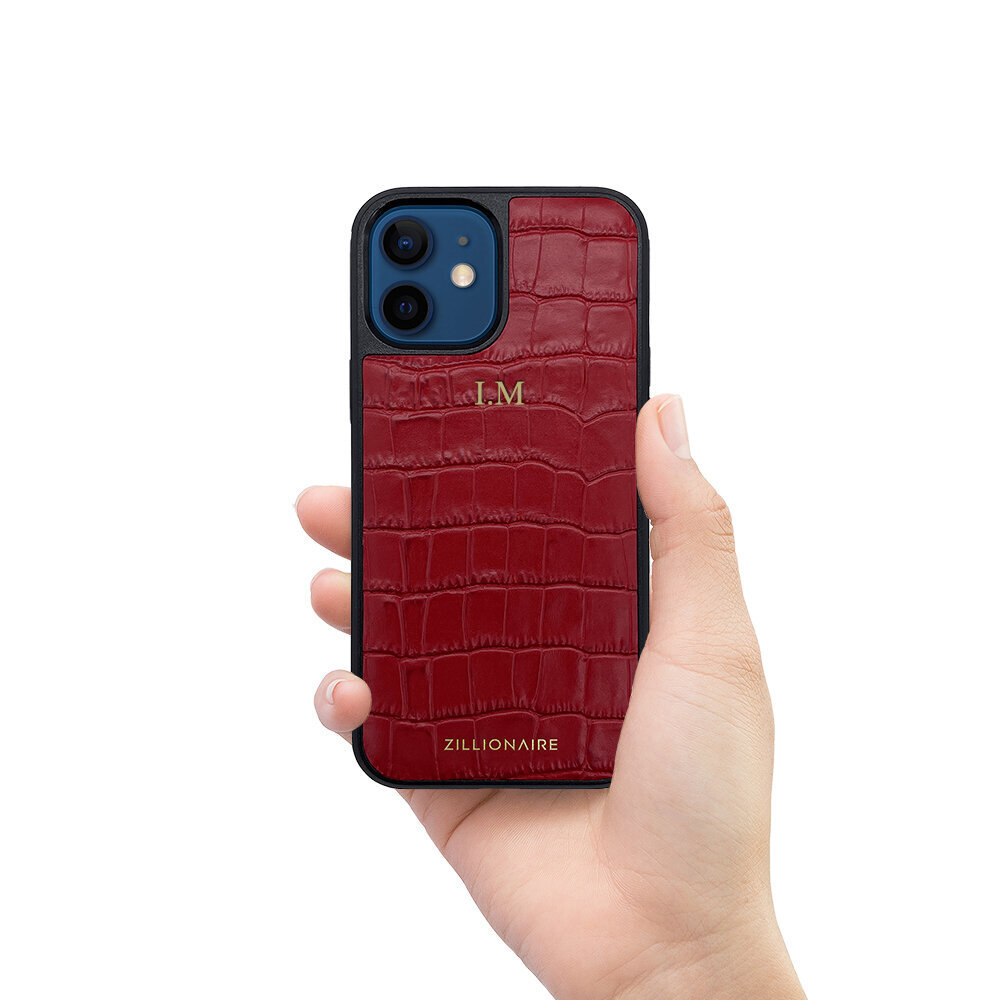 ZILLIONAIRE iPhone 12 Mini (5,4”) Croco Matte nahkainen suojakuori – Punainen hinta ja tiedot | Puhelimen kuoret ja kotelot | hobbyhall.fi