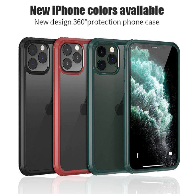 Iskunkestävä iPhone-kuori ja sisäänrakennettu näytönsuoja iPhone 11 Pro Max lle – Punainen hinta ja tiedot | Puhelimen kuoret ja kotelot | hobbyhall.fi