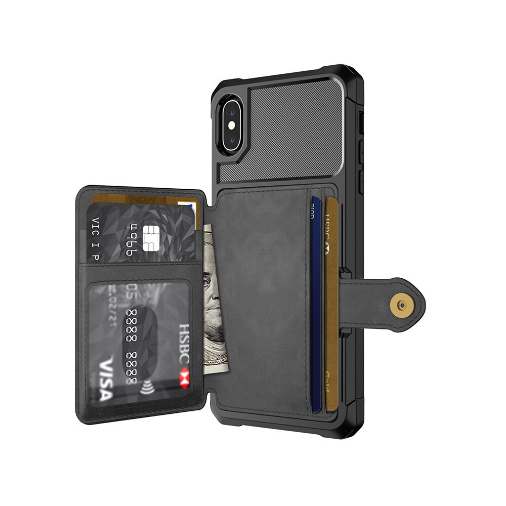 iPhone Xs Max (6,5″) Wallet suojakuori – Musta hinta ja tiedot | Puhelimen kuoret ja kotelot | hobbyhall.fi