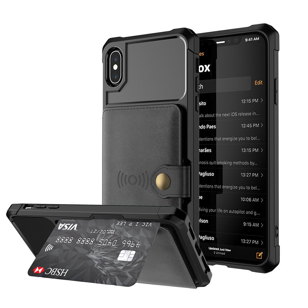 iPhone Xs Max (6,5″) Wallet suojakuori – Musta hinta ja tiedot | Puhelimen kuoret ja kotelot | hobbyhall.fi