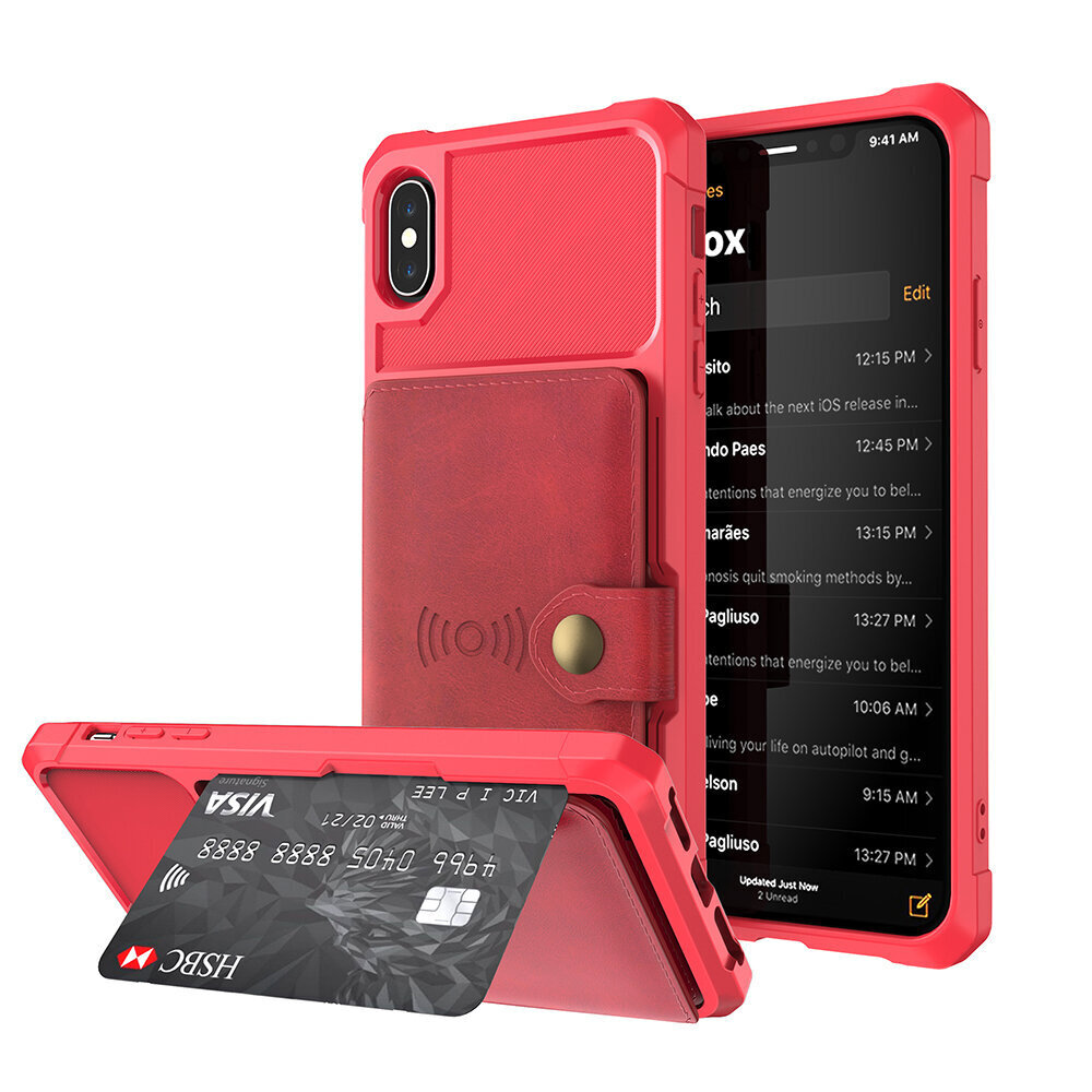 iPhone Xs Max (6,5″) Wallet suojakuori – Punainen hinta ja tiedot | Puhelimen kuoret ja kotelot | hobbyhall.fi