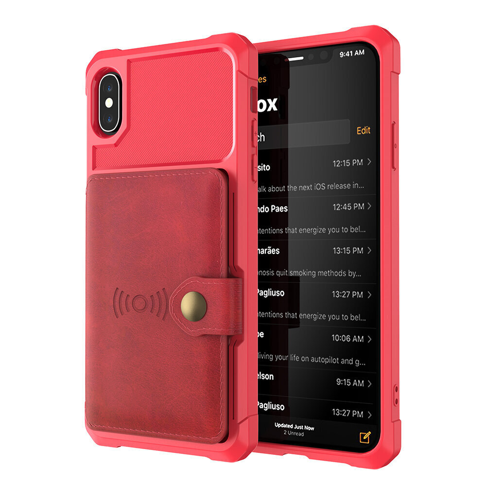 iPhone Xs Max (6,5″) Wallet suojakuori – Punainen hinta ja tiedot | Puhelimen kuoret ja kotelot | hobbyhall.fi