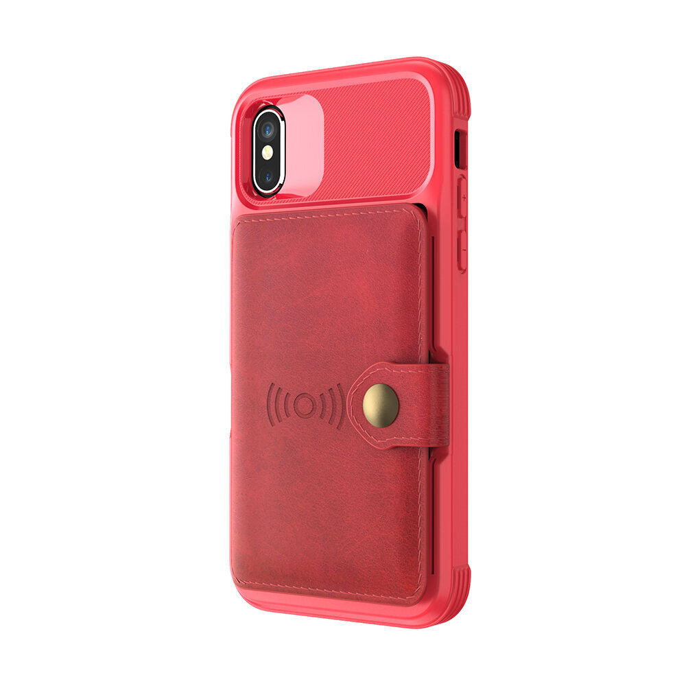 iPhone X/Xs (5,8″) Wallet suojakuori – Punainen hinta ja tiedot | Puhelimen kuoret ja kotelot | hobbyhall.fi