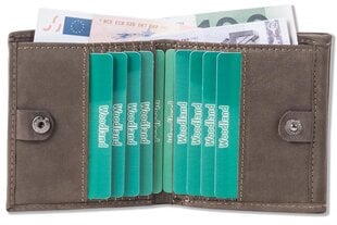 Pieni lompakko, jossa on suuri kassalokero, aidosta pehmeästä puhvelinnahasta, harmaa-ruskea hinta ja tiedot | Woodland Naisten asusteet | hobbyhall.fi