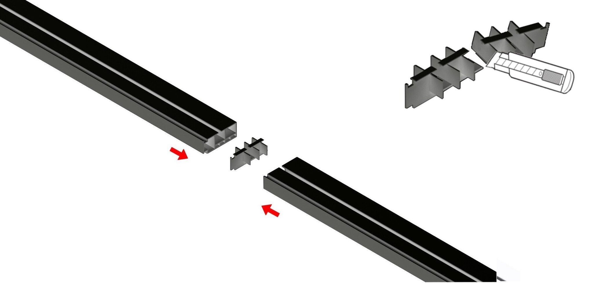 Verhokatto, yksirivinen PVC, koukut, 250 cm hinta ja tiedot | Verhotangot | hobbyhall.fi