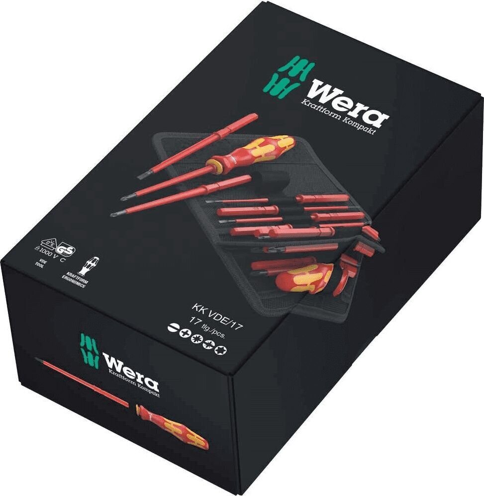 Wera Kraftform Kompakt VDE 17 vaihdettavat ruuvimeisselit 17kpl + Knipex pihdit hinta ja tiedot | Käsityökalut | hobbyhall.fi