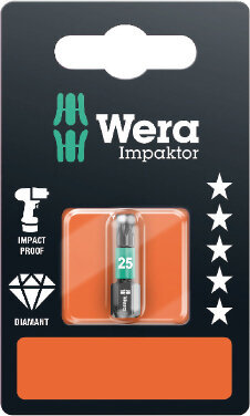 Wera 867/1 Impaktor terä TX 40 x 25mm hinta ja tiedot | Käsityökalut | hobbyhall.fi