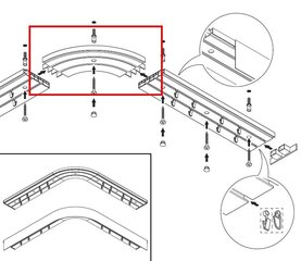 Kattokarniisi PVC holvin III kiskot, musta hinta ja tiedot | Verhotangot | hobbyhall.fi