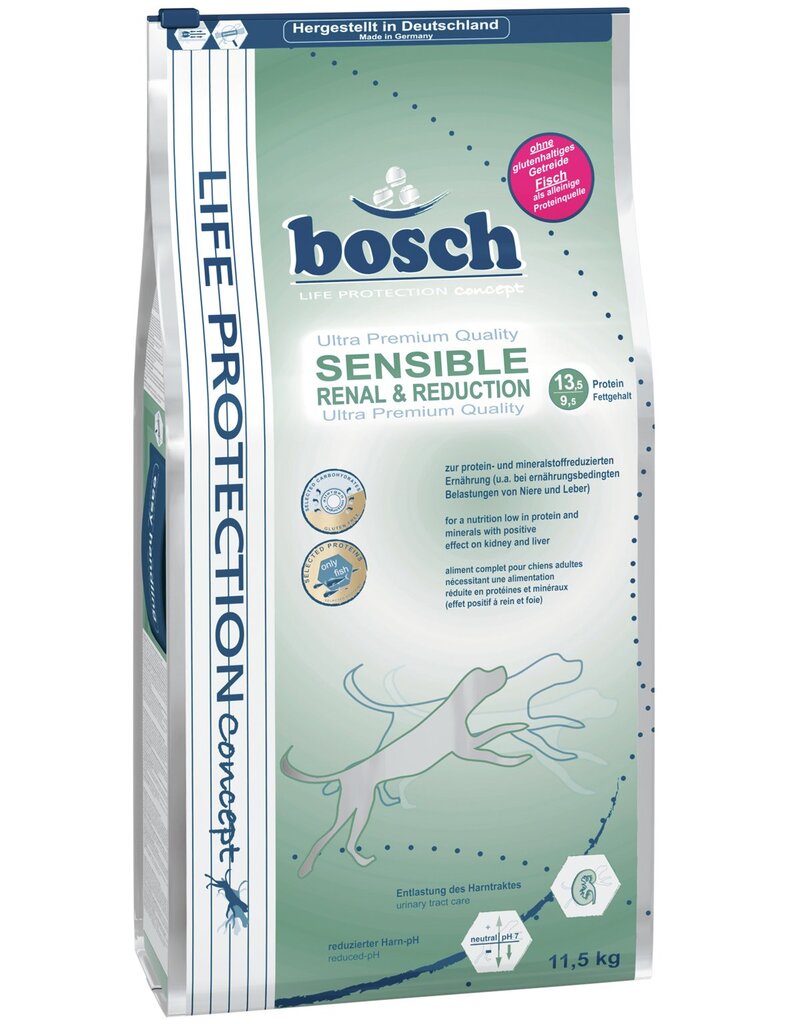 Bosch Petfood Plus Sensible Renal & Reduction aikuisille koirille, 11,5 kg hinta ja tiedot | Koiran kuivaruoka | hobbyhall.fi