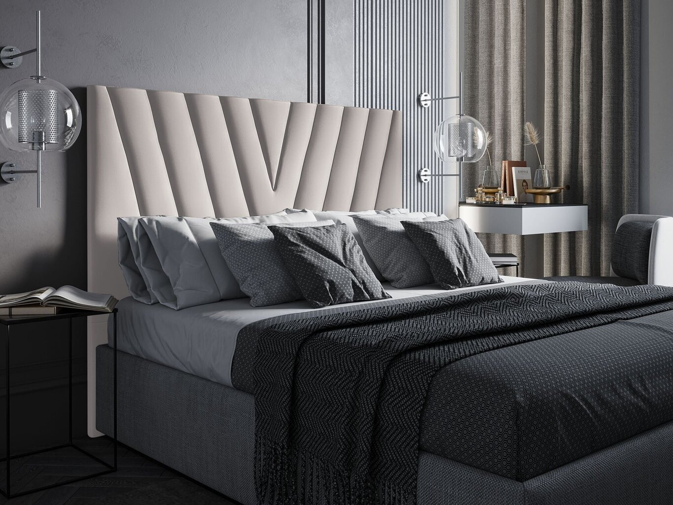 Interieurs86 Eiffel -sängynpääty, 160 cm, beige hinta ja tiedot | Sängyt | hobbyhall.fi