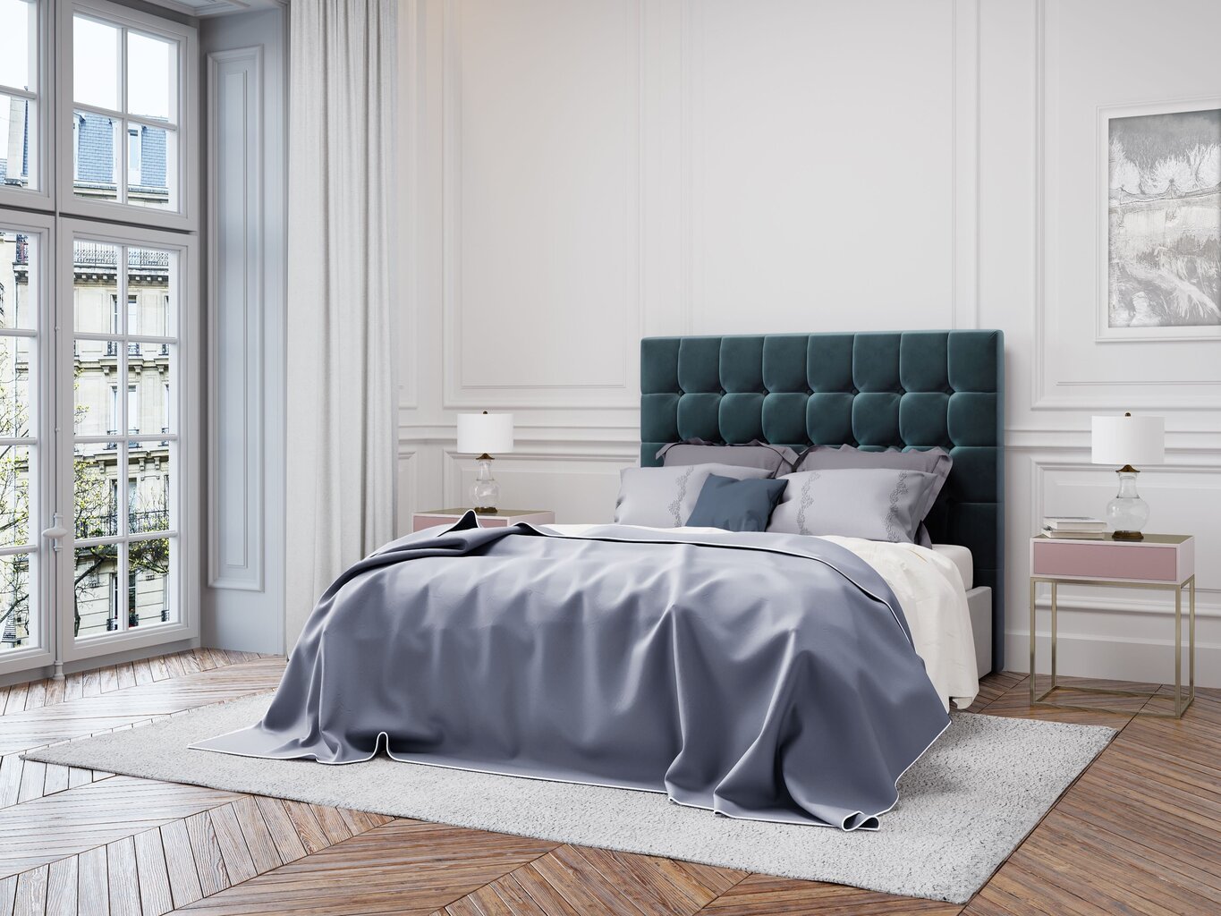 Kooko Home Sol -sängynpääty, 140 cm, sininen hinta ja tiedot | Sängyt | hobbyhall.fi