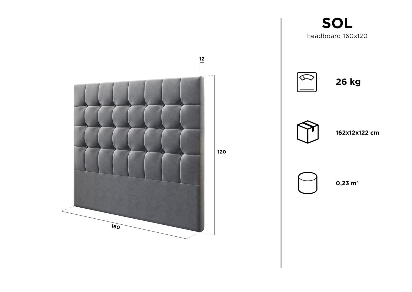 Kooko Home Sol -sängynpääty, 160 cm, tummansininen hinta ja tiedot | Sängyt | hobbyhall.fi