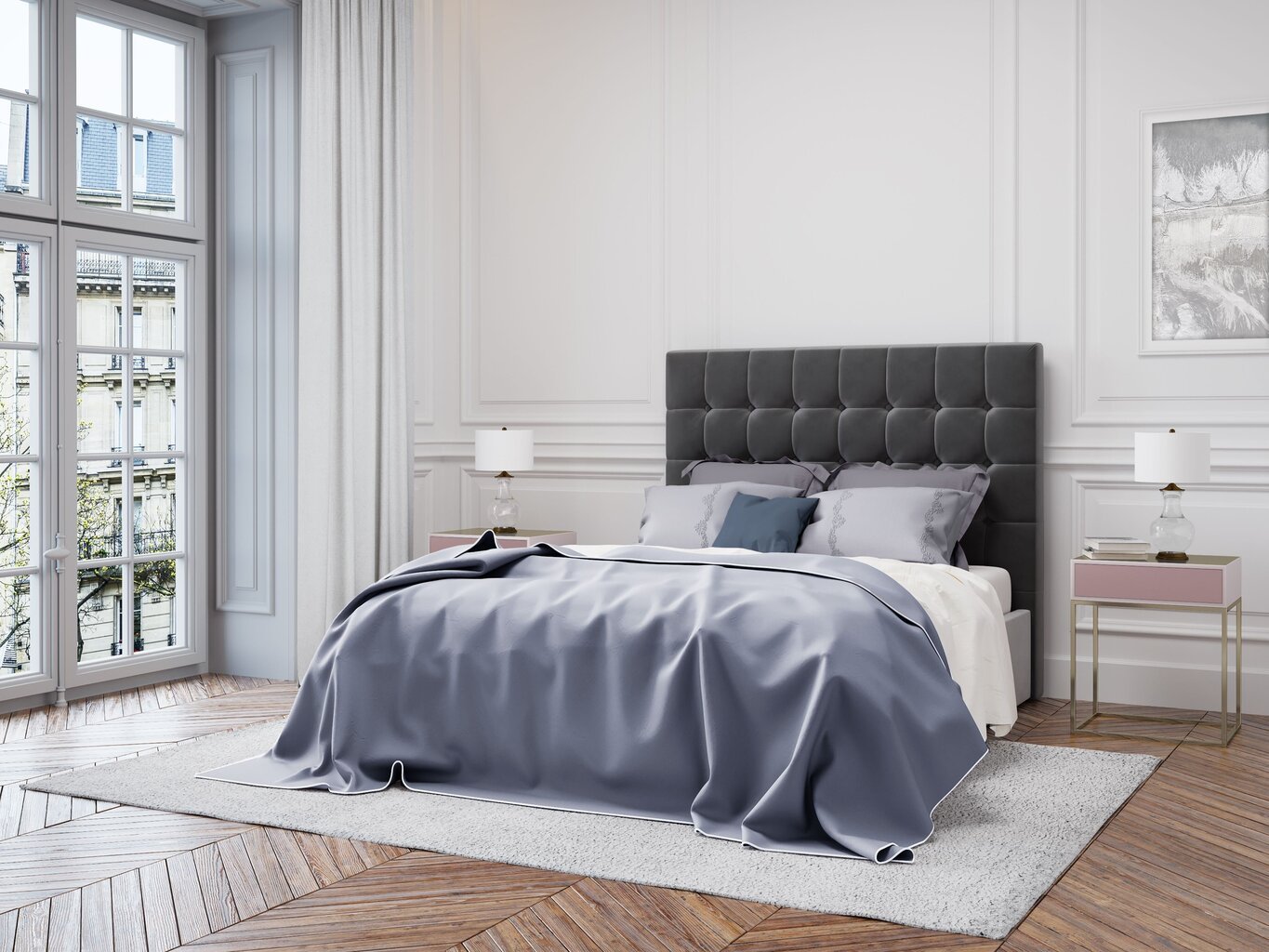 Kooko Home Sol -sängynpääty, 200 cm, tummanharmaa hinta ja tiedot | Sängyt | hobbyhall.fi