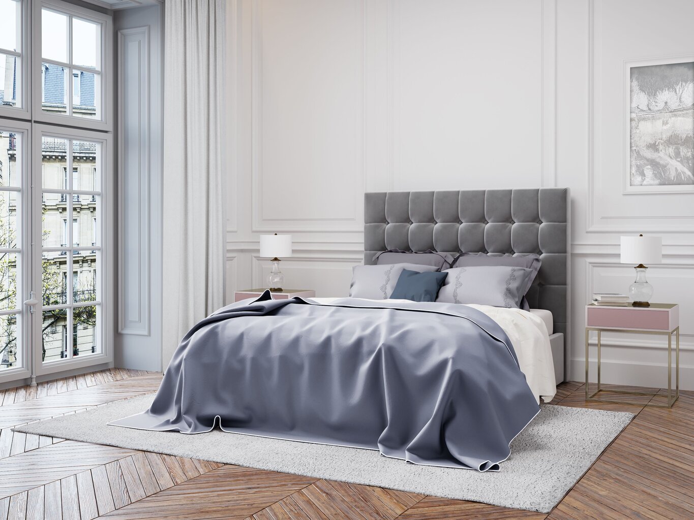 Kooko Home Sol -sängynpääty, 140 cm, harmaa hinta ja tiedot | Sängyt | hobbyhall.fi