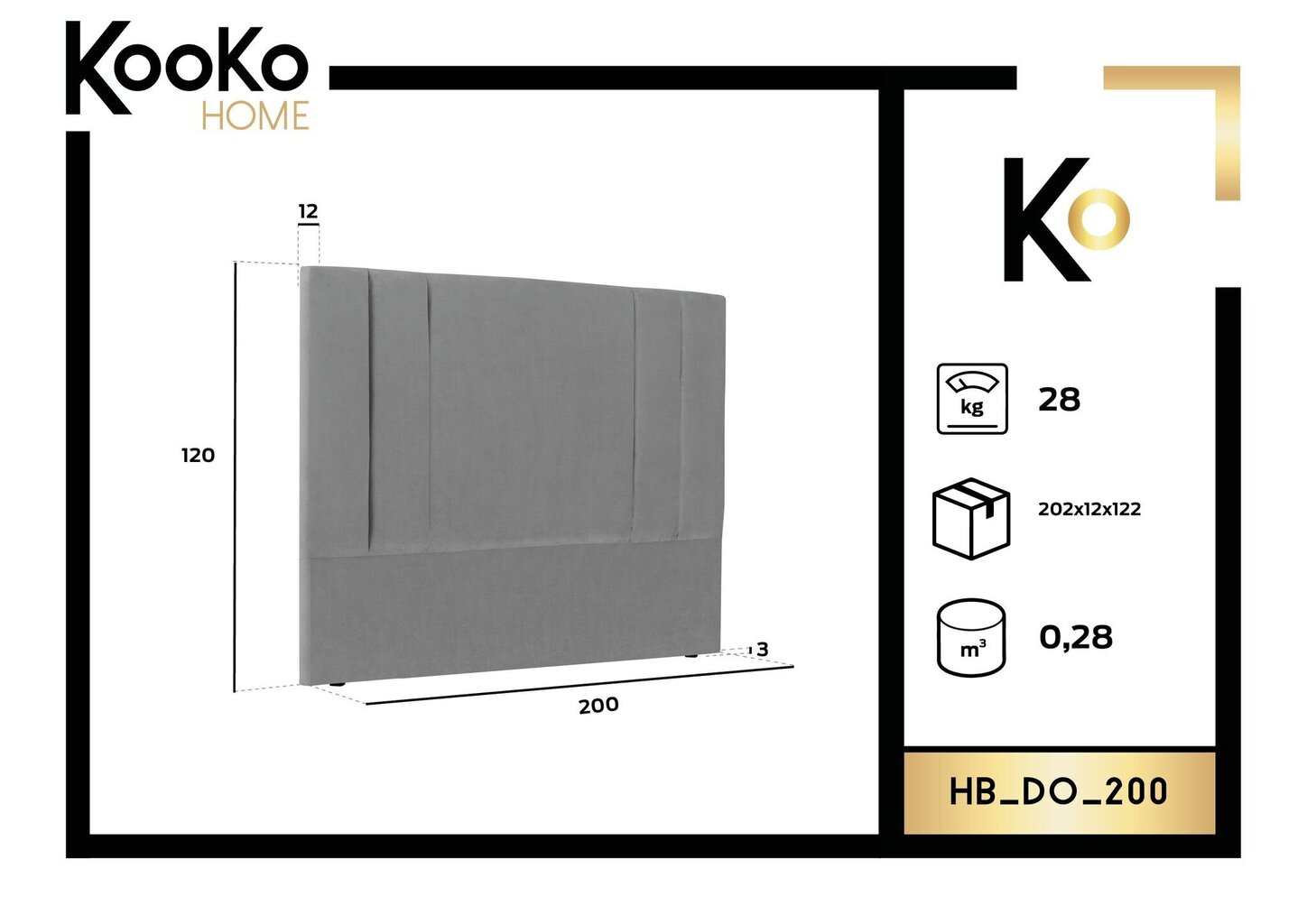 Kooko Home Do -sängynpääty, 200 cm, musta hinta ja tiedot | Sängyt | hobbyhall.fi