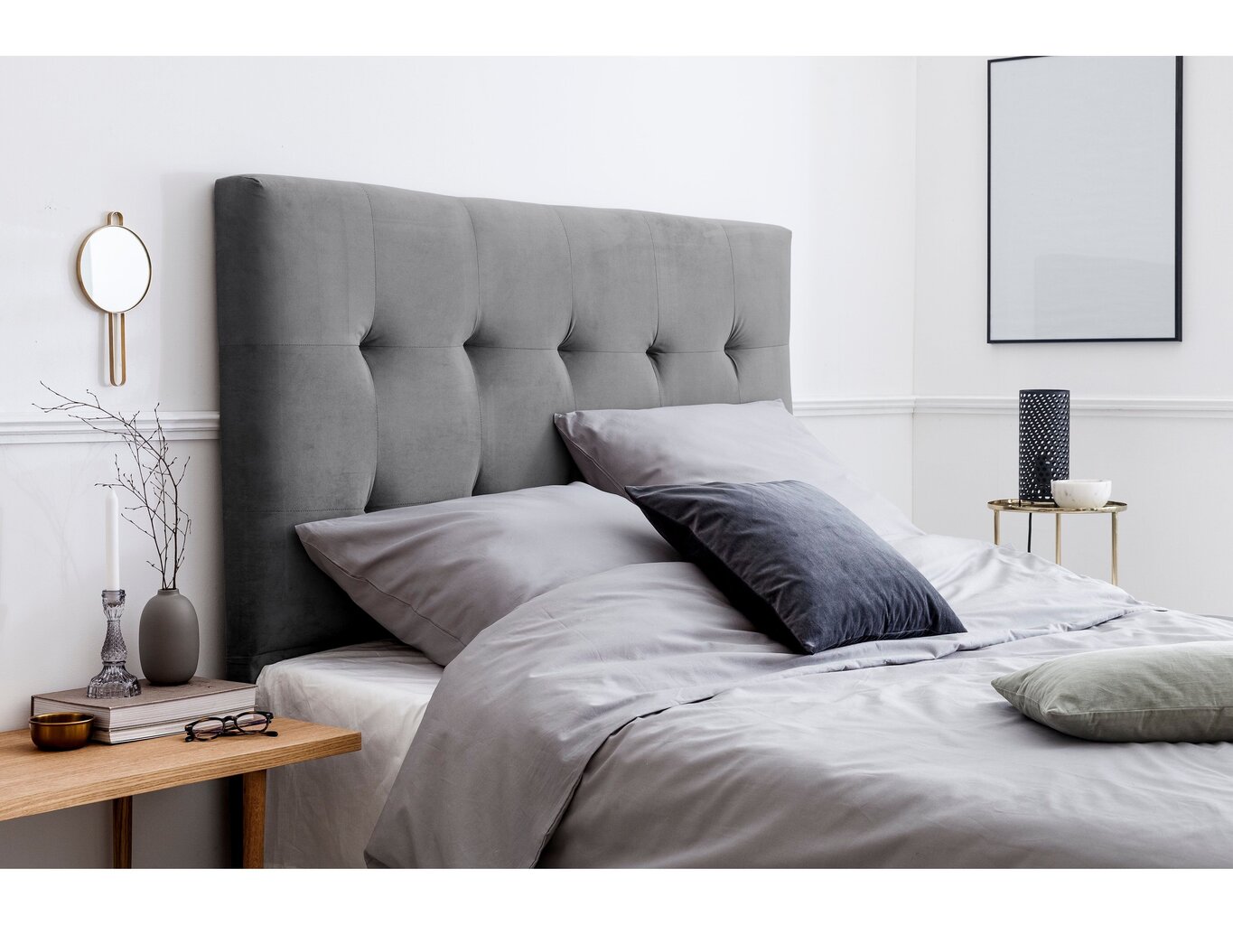 Kooko Home Mi -sängynpääty, 160 cm, vaaleanharmaa hinta ja tiedot | Sängyt | hobbyhall.fi