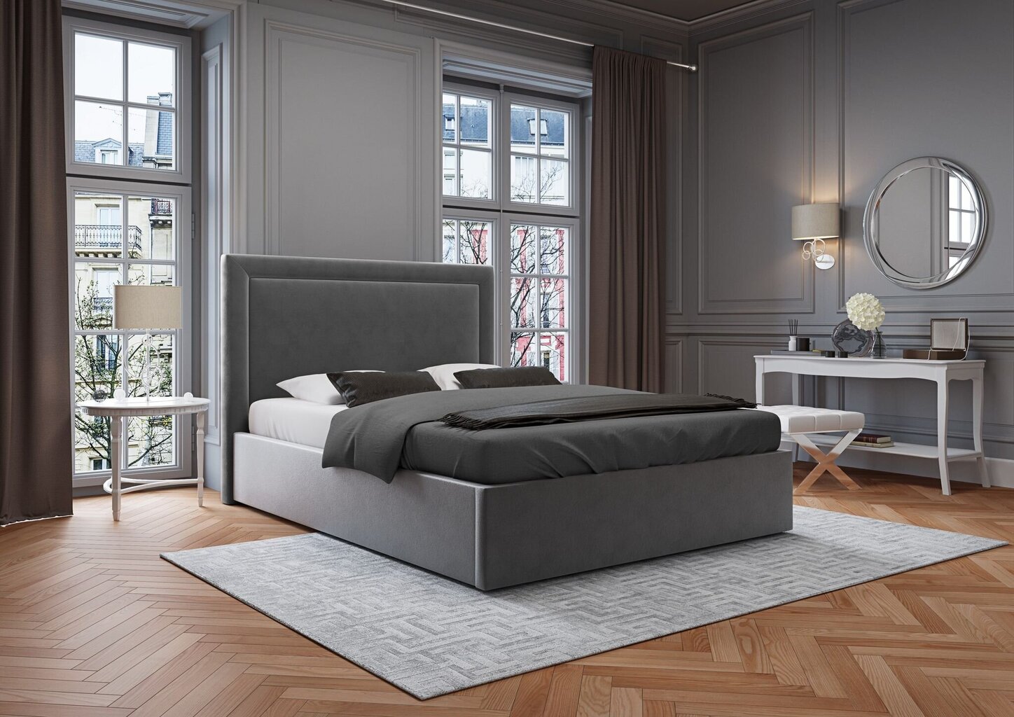 Mazzini Sofas Primevere -sängynpääty, 200 cm, tummanharmaa hinta ja tiedot | Sängyt | hobbyhall.fi