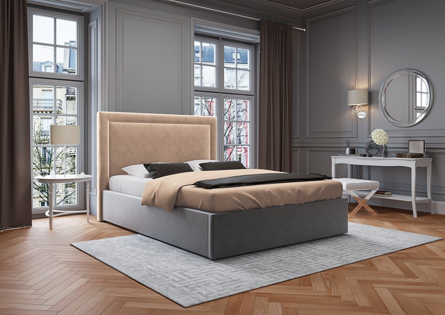 Mazzini Sofas Primevere -sängynpääty, 160 cm, beige hinta ja tiedot | Sängyt | hobbyhall.fi