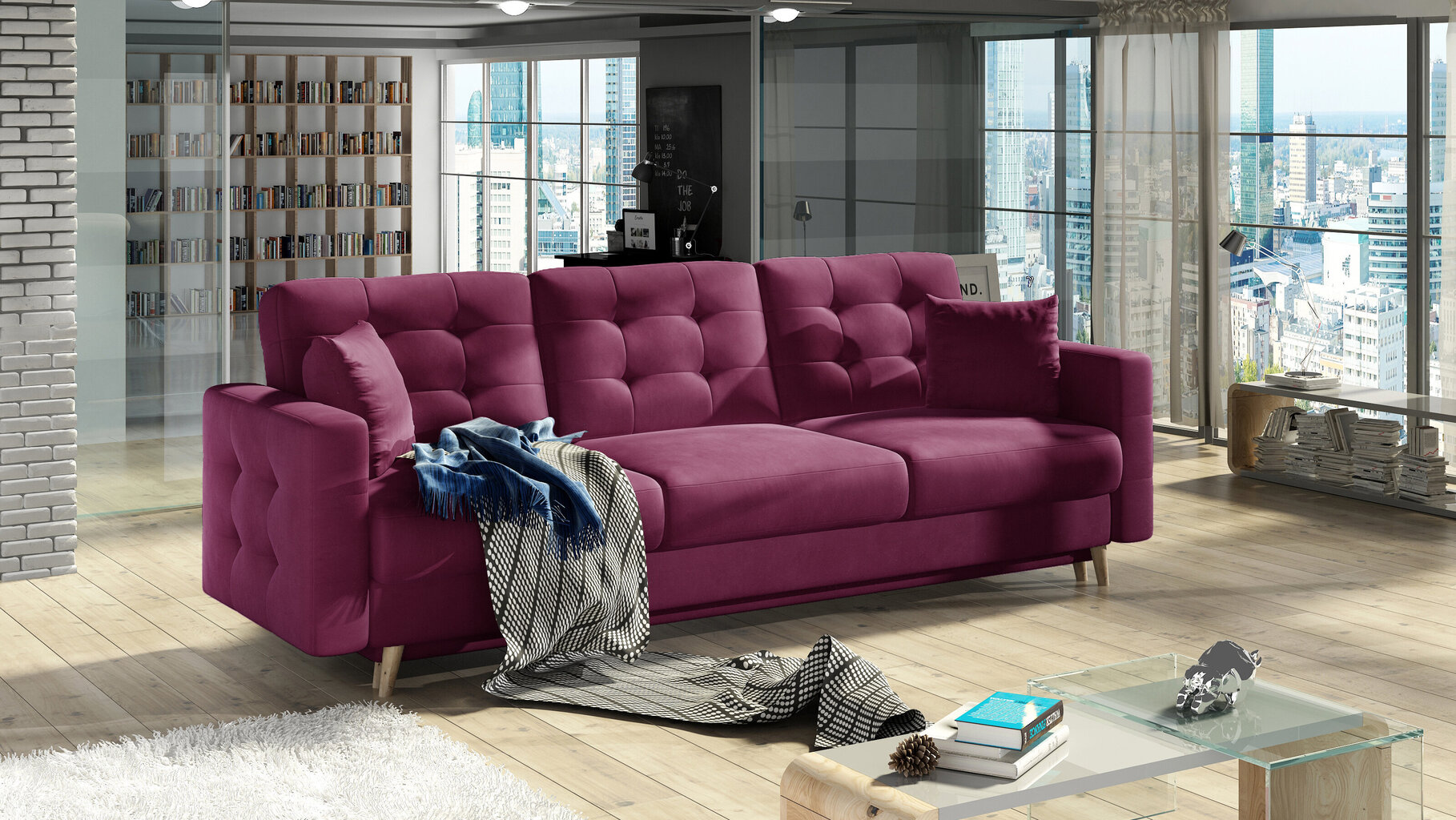 Asgard sohva, 235x95x86 cm, violetti hinta ja tiedot | Sohvat ja vuodesohvat | hobbyhall.fi