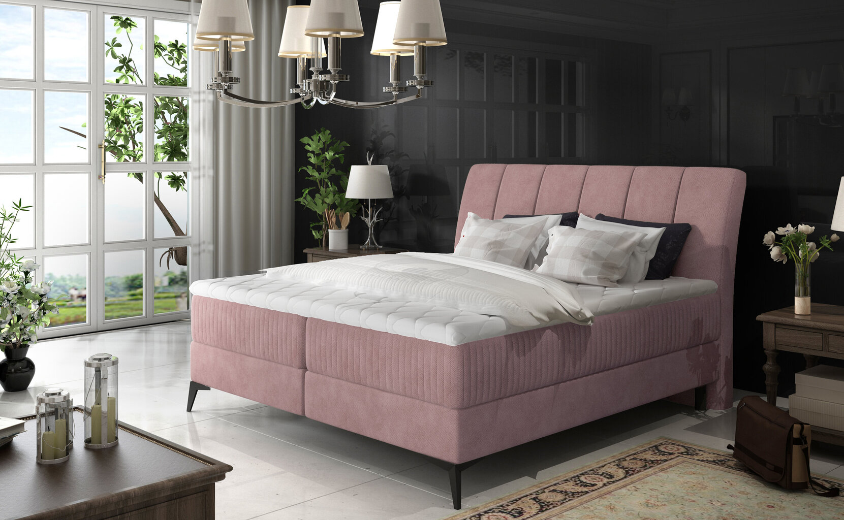 Sänky Aderito, 140x200 cm, vaaleanpunainen hinta ja tiedot | Sängyt | hobbyhall.fi