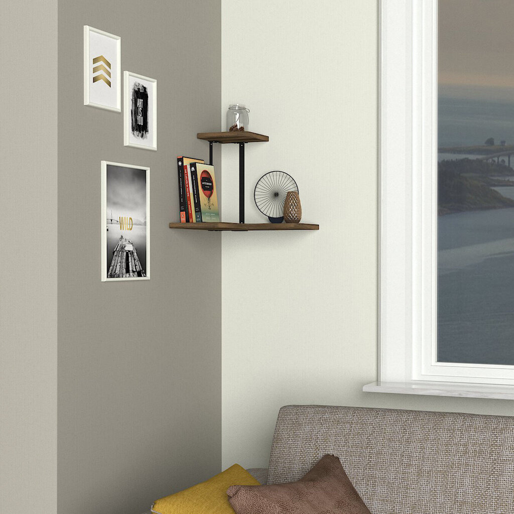 Seinähylly Kalune Design Agora, ruskea/musta hinta ja tiedot | Hyllyt | hobbyhall.fi