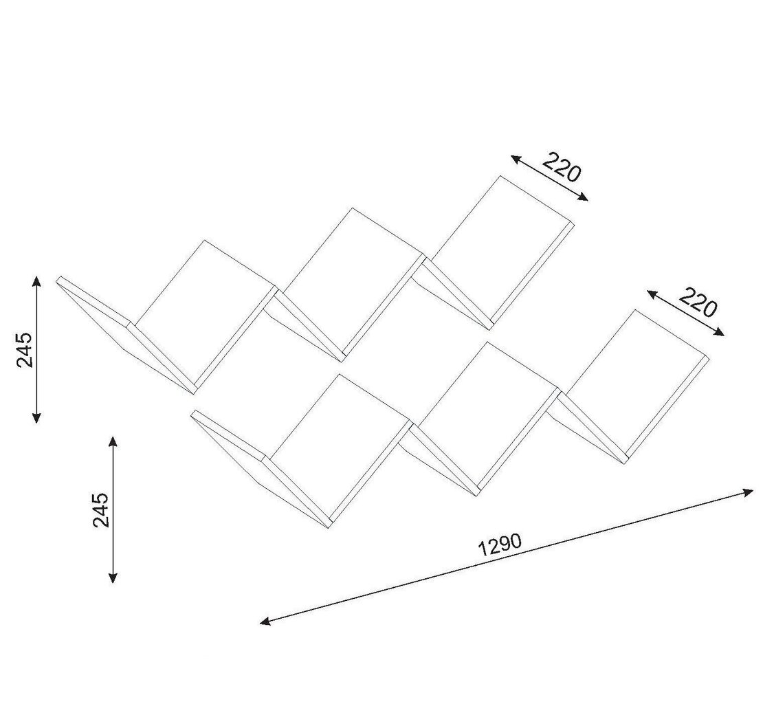 2 hyllyn setti Kalune Design Zig Zag 2, valkoinen hinta ja tiedot | Hyllyt | hobbyhall.fi