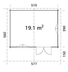 Vierasmaja Sally 19,1 m² hinta ja tiedot | Piharakennukset | hobbyhall.fi