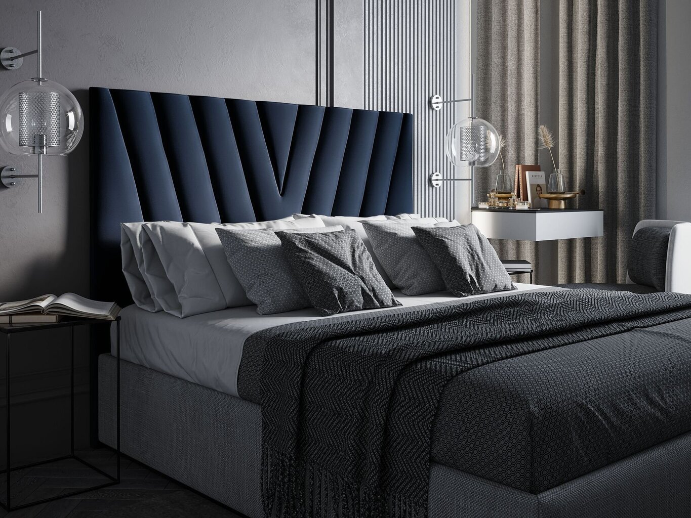 Interieurs86 Eiffel -sängynpääty, 200 cm, sininen hinta ja tiedot | Sängyt | hobbyhall.fi