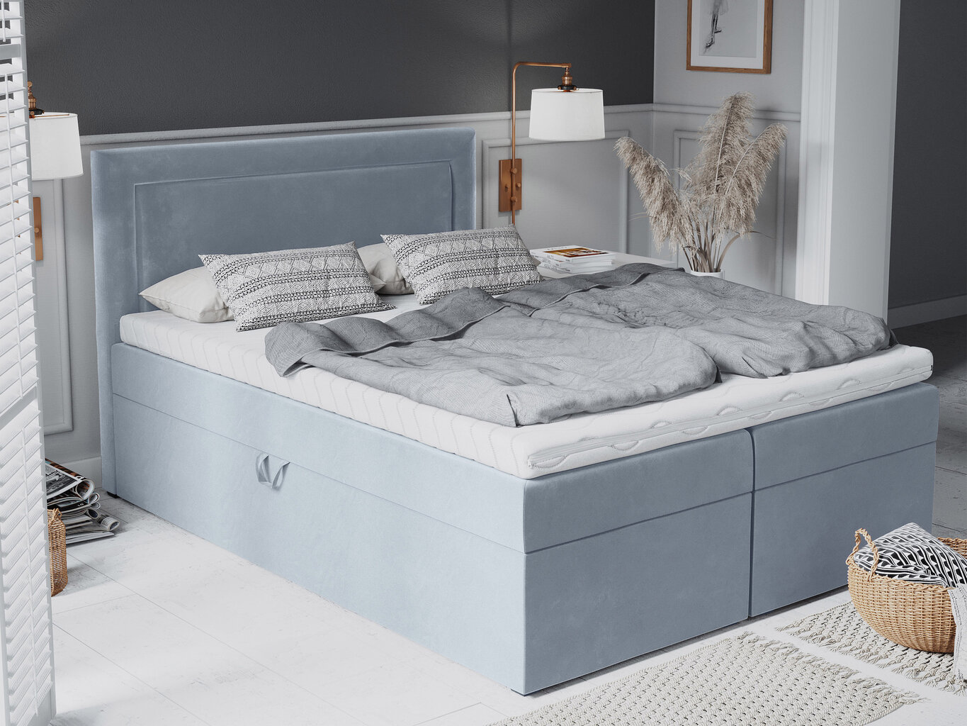Sänky Mazzini Beds Yucca 160x200 cm, vaaleansininen hinta ja tiedot | Sängyt | hobbyhall.fi
