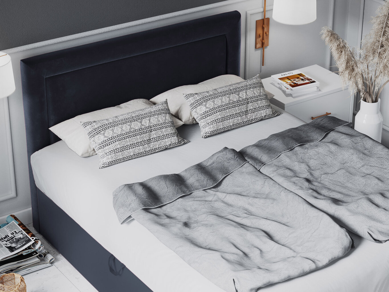 Sänky Mazzini Beds Yucca 140x200 cm, tummansininen hinta ja tiedot | Sängyt | hobbyhall.fi