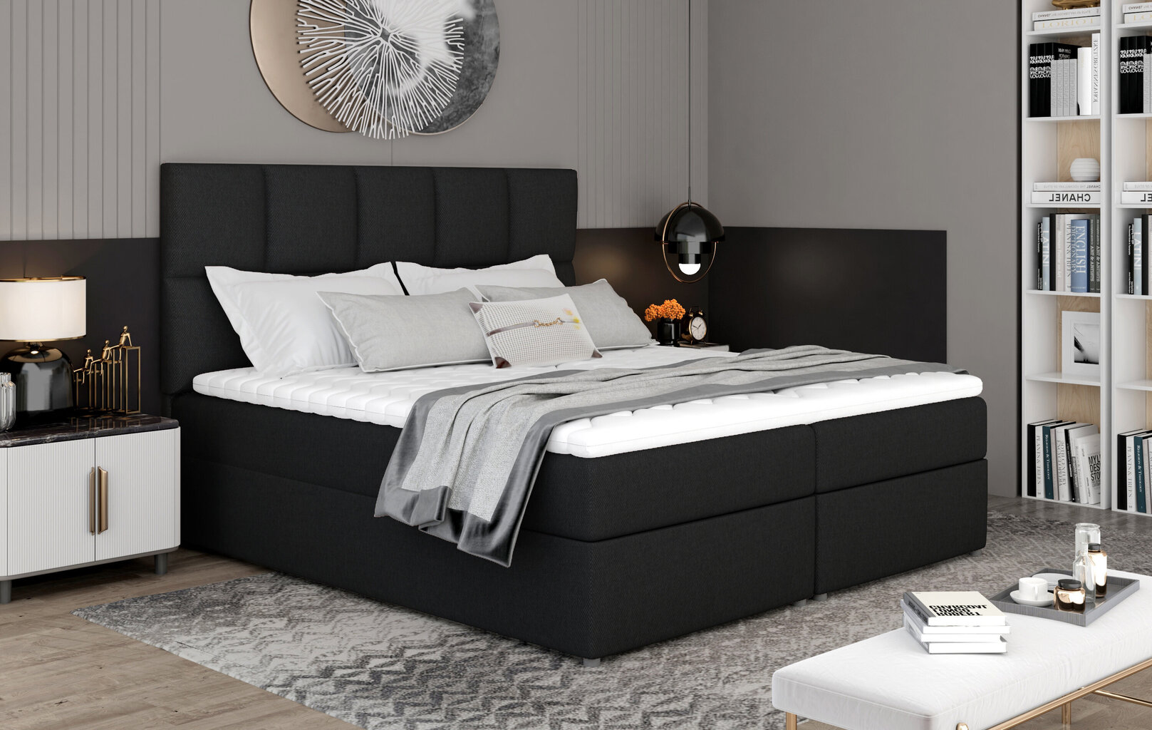 Sänky NORE Glossy 145x200 cm, musta hinta ja tiedot | Sängyt | hobbyhall.fi