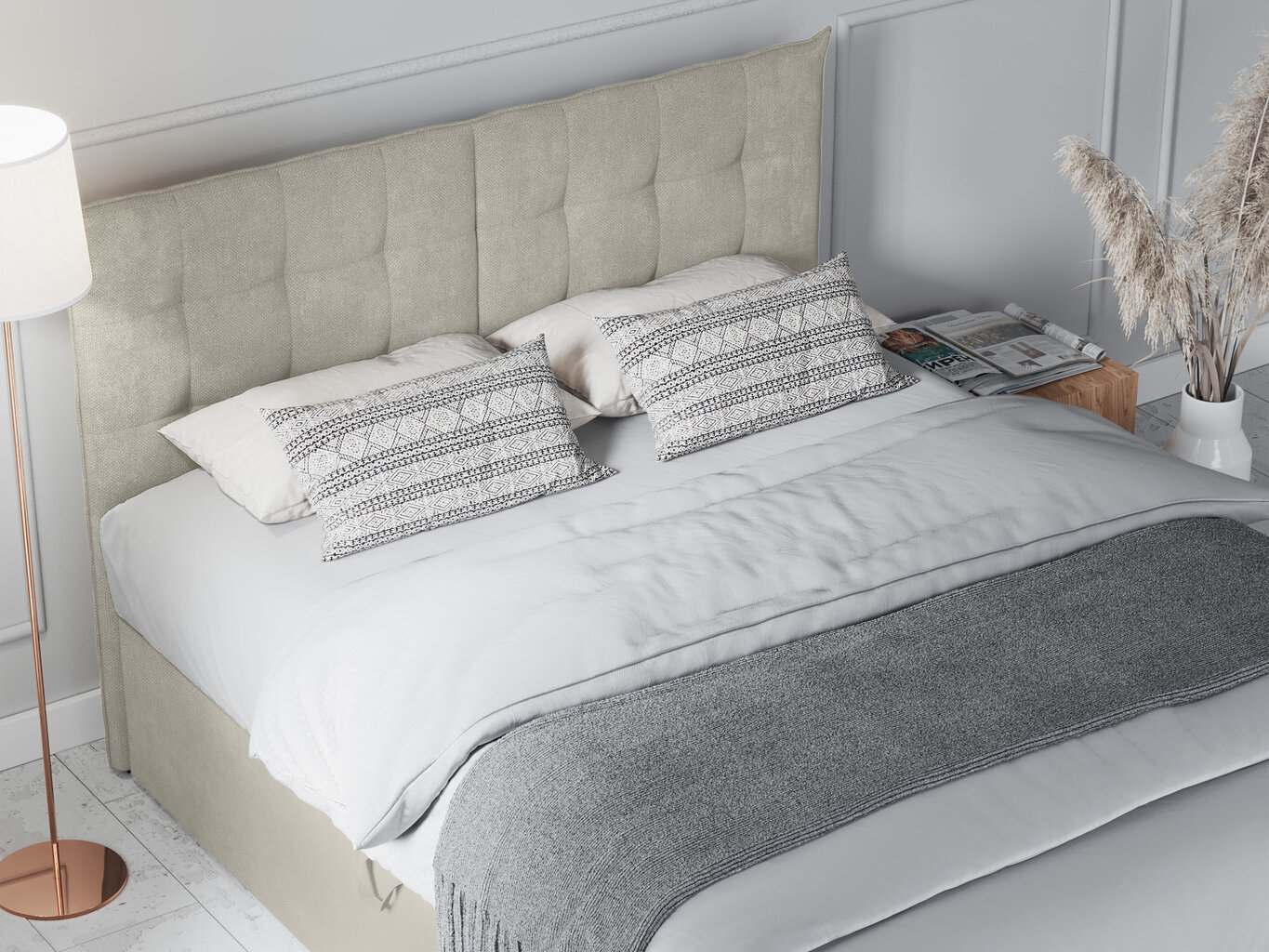 Sänky Mazzini Beds Echaveria 200x200 cm, beige hinta ja tiedot | Sängyt | hobbyhall.fi