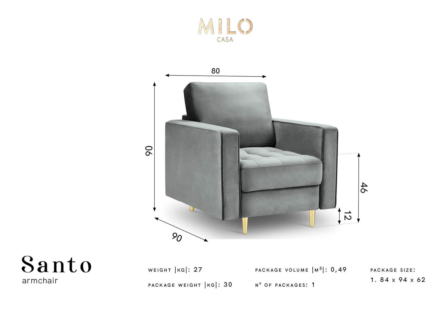 Nojatuoli Milo Casa Santo, punainen/kulta väri hinta ja tiedot | Nojatuolit | hobbyhall.fi
