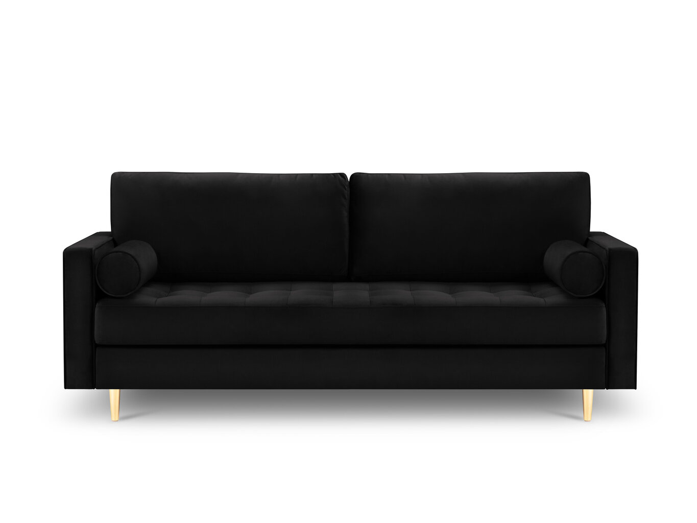 3-istuttava sohva Milo Casa Santo, musta/kulta hinta ja tiedot | Sohvat ja vuodesohvat | hobbyhall.fi