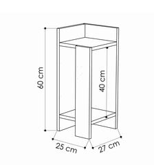 Yöpöytä Kalune Design D855(I), 60 cm, vaaleanruskea hinta ja tiedot | Yöpöydät | hobbyhall.fi