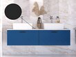 Besco Floo 160 kylpyhuonekaappi mustalla tasolla, sininen/musta hinta ja tiedot | Kylpyhuonekaapit | hobbyhall.fi