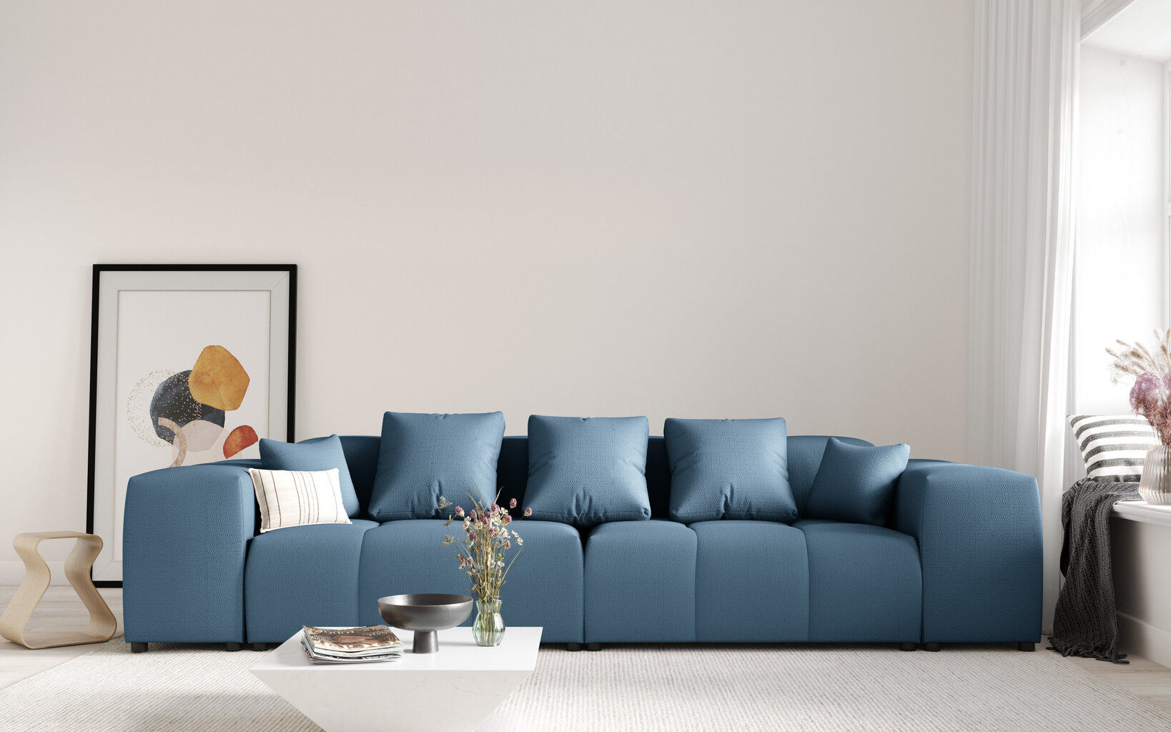 Kolmen istuttava sohva Micadoni Home Margo, tummansininen hinta ja tiedot | Sohvat ja vuodesohvat | hobbyhall.fi