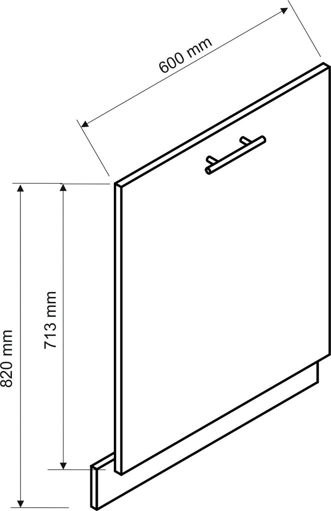 Astianpesukoneen etuosa VITA FZ 59,6 x 71,3 cm (FZ 60 PU), valkoinen hinta ja tiedot | Keittiön kaapit | hobbyhall.fi
