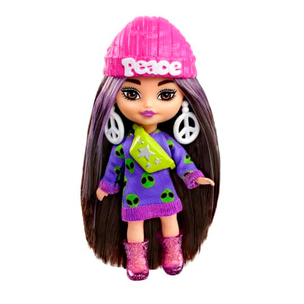 Nukke Mini Barbie Extra, violetti mekko hinta ja tiedot | Tyttöjen lelut | hobbyhall.fi