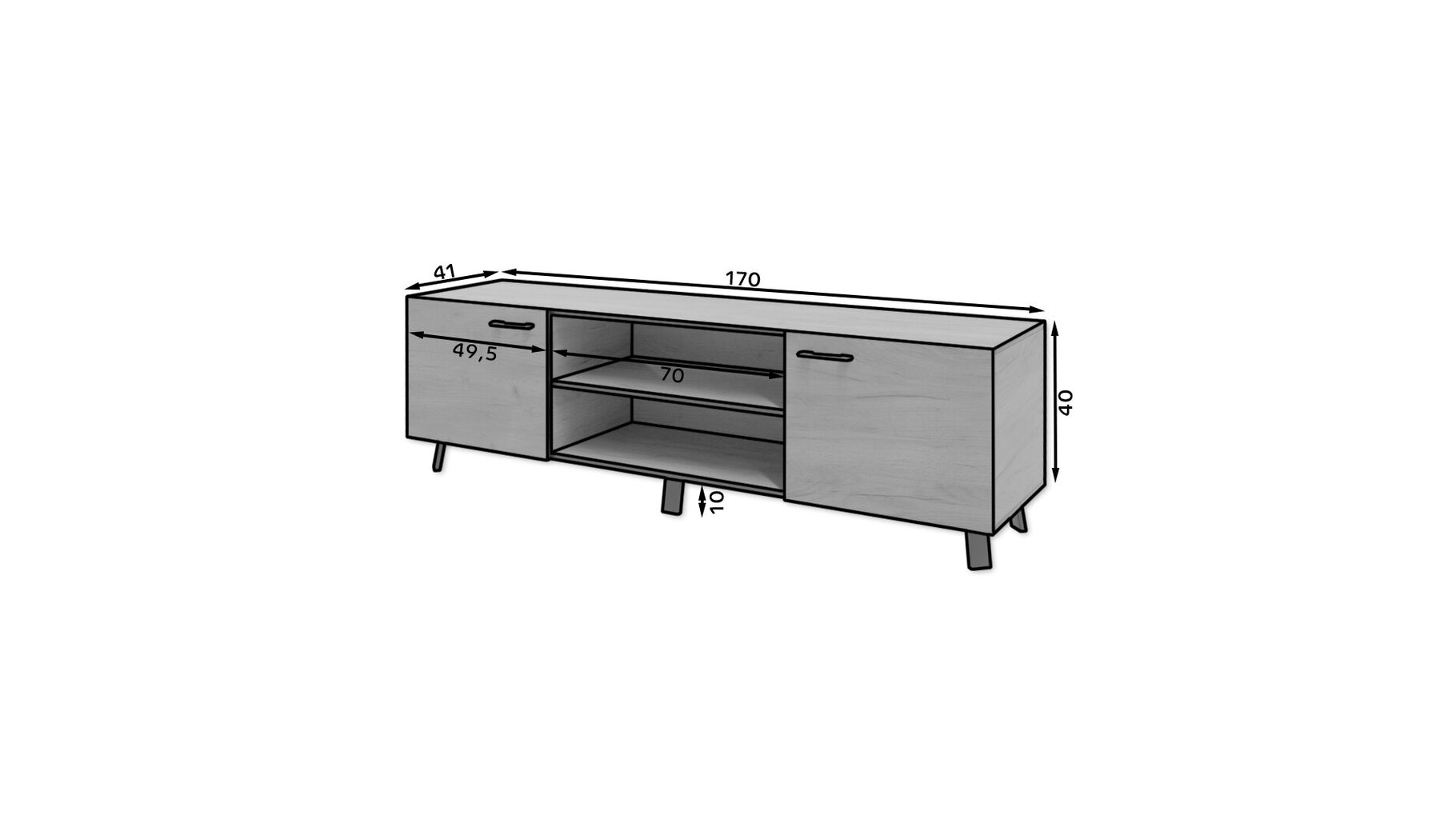 TV-taso ADRK Furniture Lofton Artisan, ruskea hinta ja tiedot | TV-tasot | hobbyhall.fi