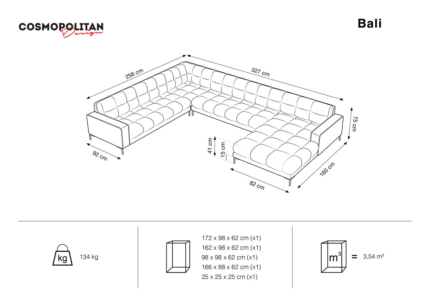 Pehmeä kulmasohva Design Bali 7S-VU, beige/kulta hinta ja tiedot | Kulmasohvat ja divaanisohvat | hobbyhall.fi