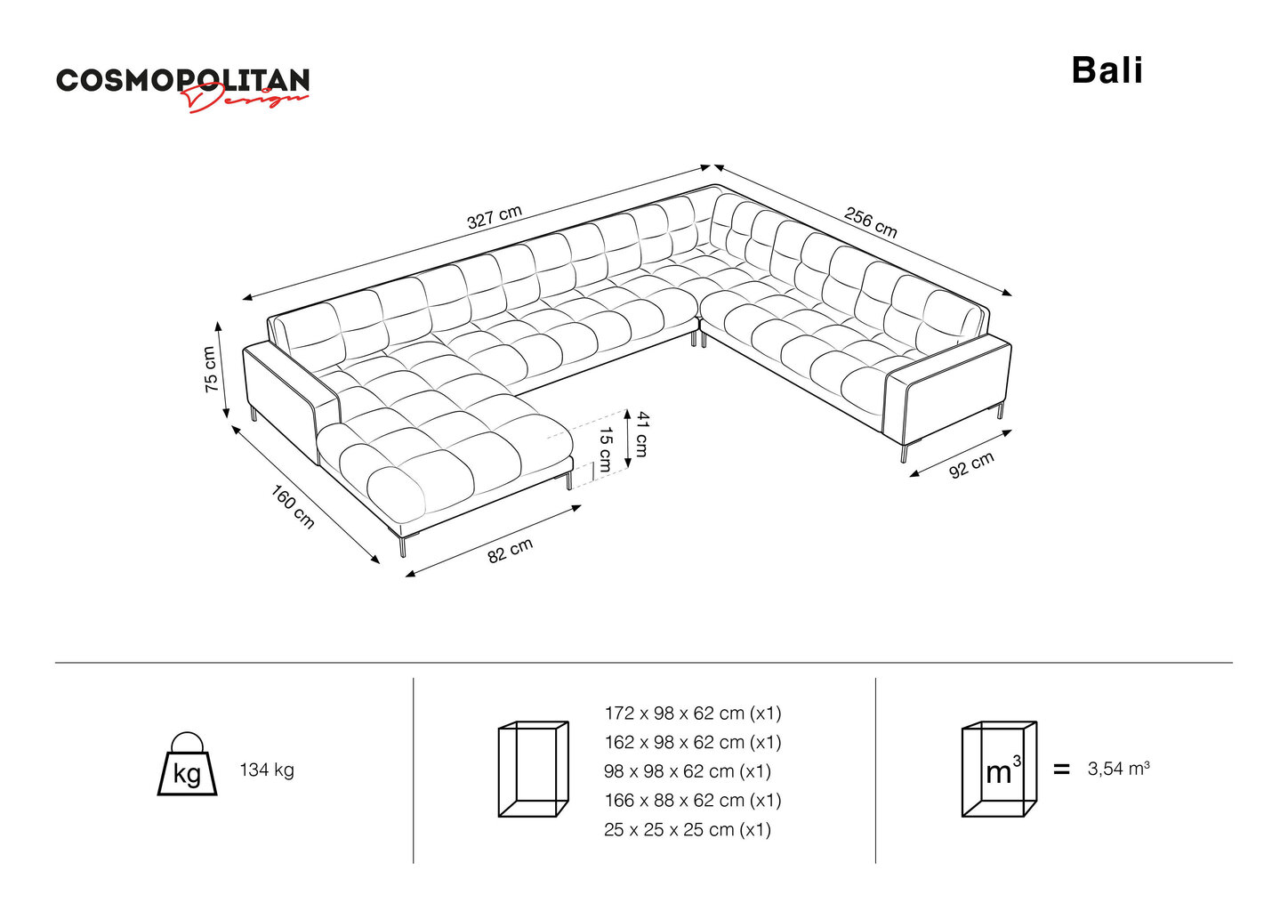 Pehmeä kulmasohva Cosmopolitan Design Bali 7S-VU, sininen/kulta hinta ja tiedot | Kulmasohvat ja divaanisohvat | hobbyhall.fi