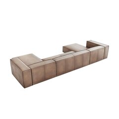 Kuusipaikkainen nahkainen kulmasohva Agawa, 375x173x68 cm, beige hinta ja tiedot | Kulmasohvat ja divaanisohvat | hobbyhall.fi