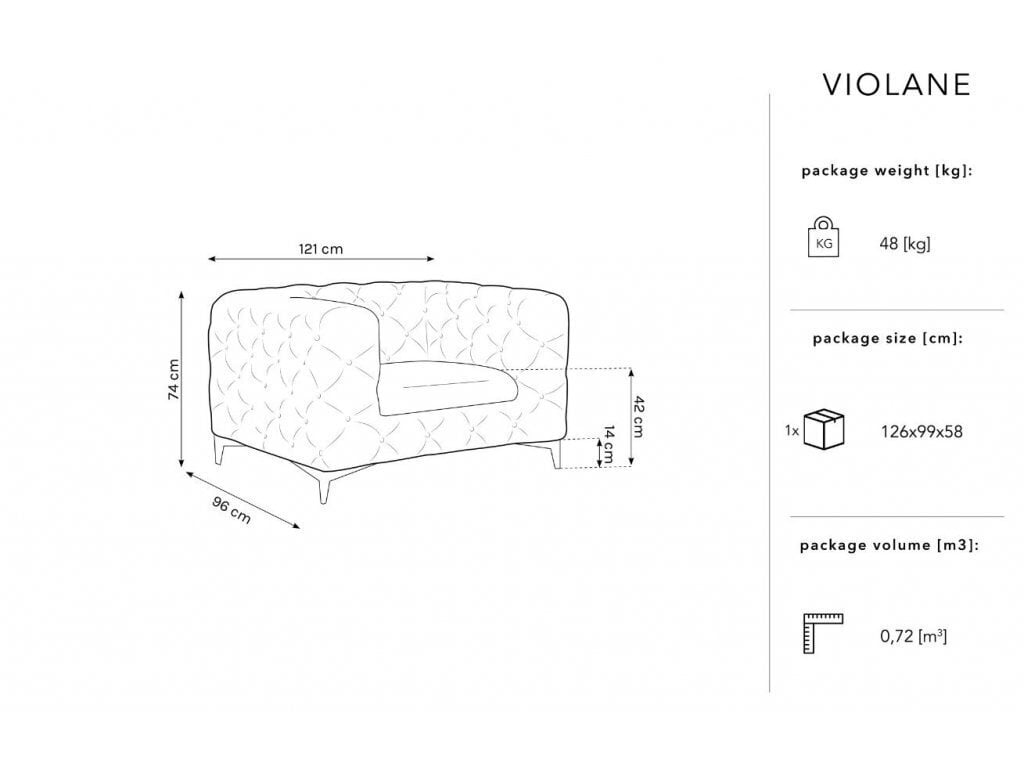 Nojatuoli Micadoni Home Violane, harmaa hinta ja tiedot | Nojatuolit | hobbyhall.fi