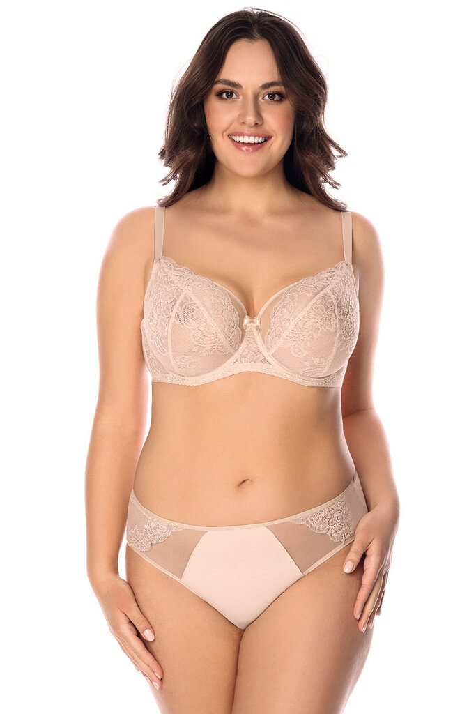 Vivisence lady pehmeät rintaliivit tylliverkko pitsi rusetti kupit 1044 , beige, 80g hinta ja tiedot | Rintaliivit | hobbyhall.fi